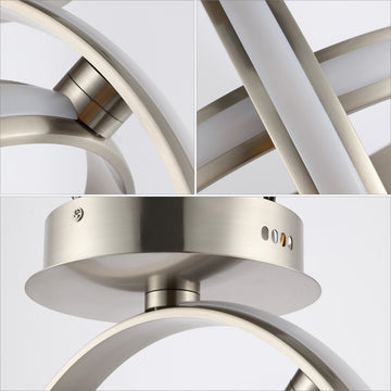 Nicole Modern Minimalist Aluminum Ring Integrated LED Semi Flush Mount - JONATHAN Y